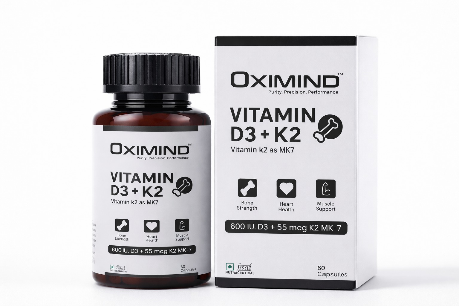 Oximind Vegetarian Vitamin D3 Plus K2